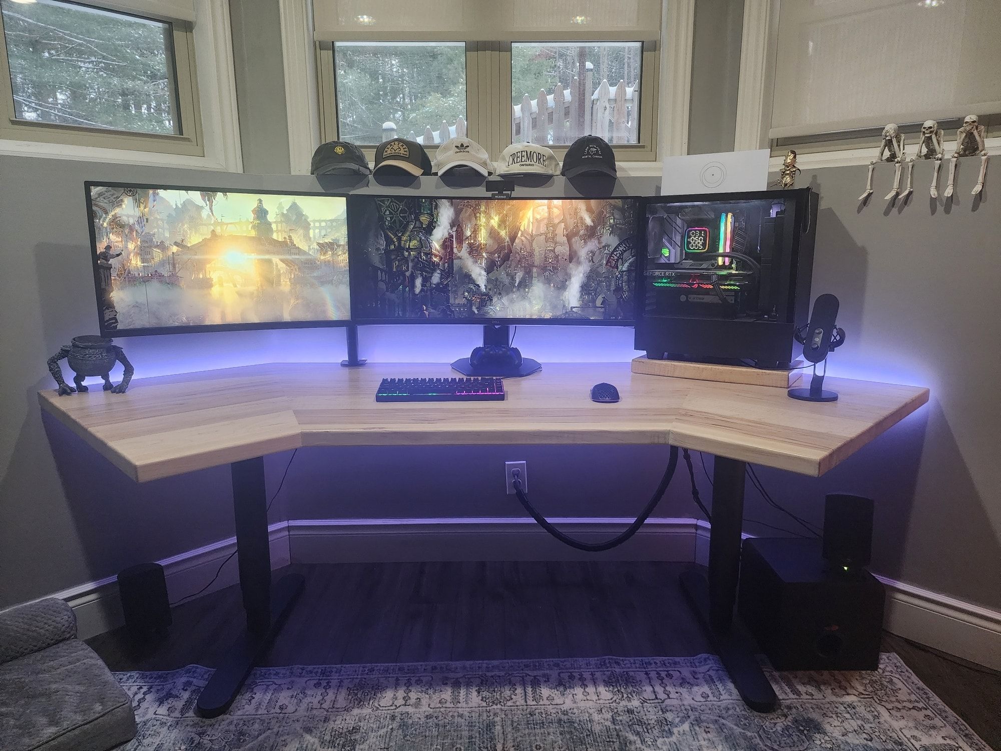 Maple Live Edge Corner Standing Desk