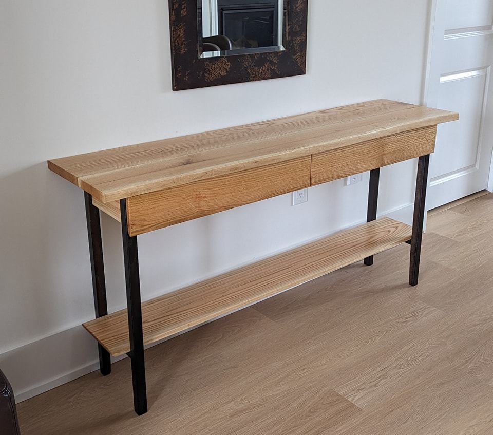 Red Oak Console Table