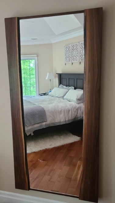 Walnut Live Edge Floor Mirror